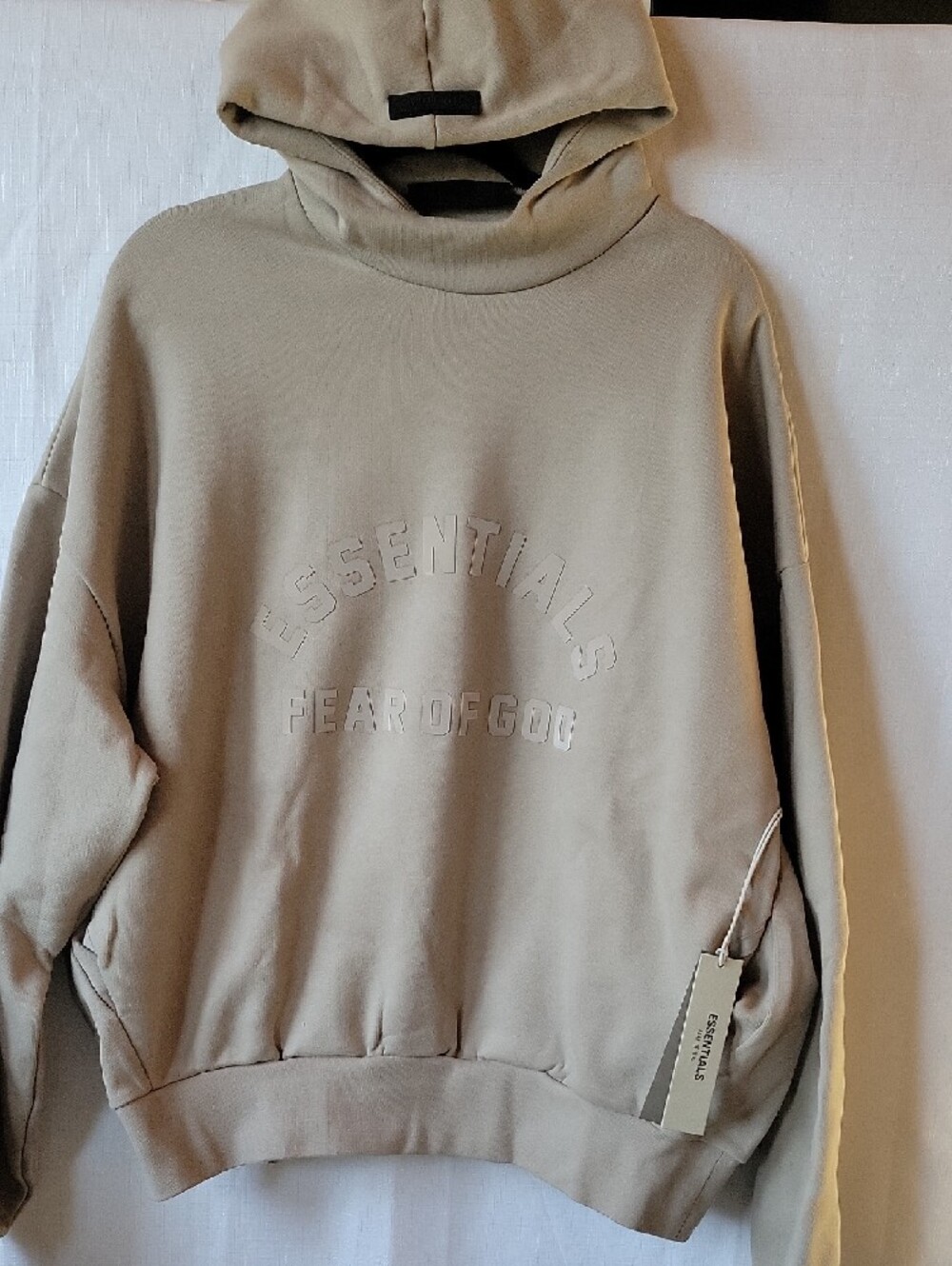 Essentials Fear Of God Autentic Dusty Beige Hoodie Size L New WT - Picture 2 of 8
